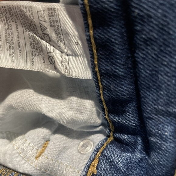 Old Navy Jeans Womens Sz 6 Sky High Extra Blue Distressed Raw Straight Leg Pants - Picture 8 of 8